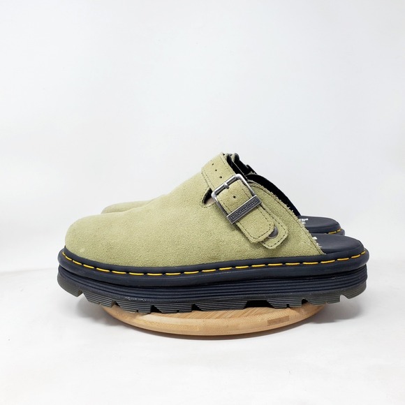 Dr. Martens Other - Dr‎ Martens Shoes Mens 11 Zebzag Mule Green Suede Strap Chunky Platform Shoes